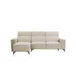 Modern Bari Sectional Sofa with Push Back Functional, Right Facing Beige Color