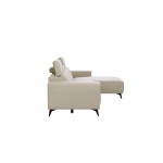 Modern Bari Sectional Sofa with Push Back Functional, Right Facing Beige Color