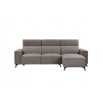 Modern Bari Sectional Sofa with Push Back Functional, Right Facing Grey Color