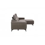 Modern Bari Sectional Sofa with Push Back Functional, Right Facing Grey Color