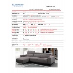 Modern Bari Sectional Sofa with Push Back Functional, Right Facing Grey Color