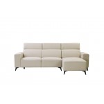 Modern Bari Sectional Sofa with Push Back Functional, Left Facing Beige Color