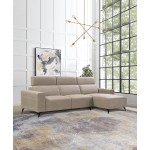 Modern Bari Sectional Sofa with Push Back Functional, Left Facing Beige Color
