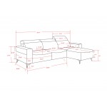 Modern Bari Sectional Sofa with Push Back Functional, Left Facing Beige Color