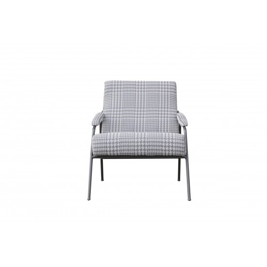 Pasargad Home Arthur Modern Posh Houndstooth Armchair, Grey