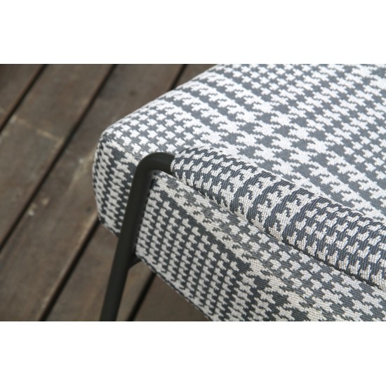 Pasargad Home Arthur Modern Posh Houndstooth Armchair, Grey