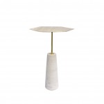 Pasargad Home Amara Marble & Stainless Steel Side Table