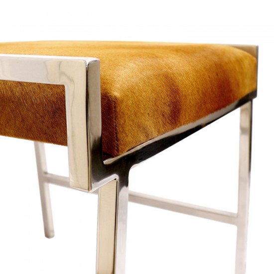 Pasargad Home Eira Cowhide Stool