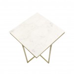 Pasargad Home Perama Marble & Stainless Steel Side Table