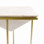 Pasargad Home Perama Marble & Stainless Steel Side Table