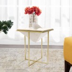 Pasargad Home Perama Marble & Stainless Steel Side Table