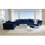 Pasargad Home Tribecca Collection Acrylic & Velvet Accentchair, Navy