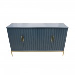 Edgar Teal Sideboard, 4 Doors, Adjustable Shelf with Gold Polished Metal Frame