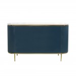 Pasargad Home Theodore Green Sideboard, 6 Drawers & Gold Polished Metal Frame