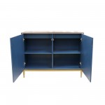 Twilight Black Cabinet, 2 Nature Print Doors with Bronze Metal Frame