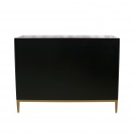 Twilight Black Cabinet, 2 Nature Print Doors with Bronze Metal Frame