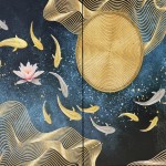 Twilight Black Cabinet, 2 Nature Print Doors with Bronze Metal Frame