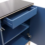 Twilight Black Cabinet, 2 Nature Print Doors with Bronze Metal Frame