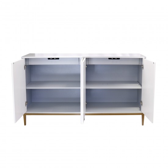 Annabelle Sideboard with 4 Floral Doors, 2 Drawers & Bronze Metal Frame