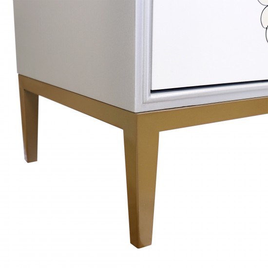 Annabelle Sideboard with 4 Floral Doors, 2 Drawers & Bronze Metal Frame