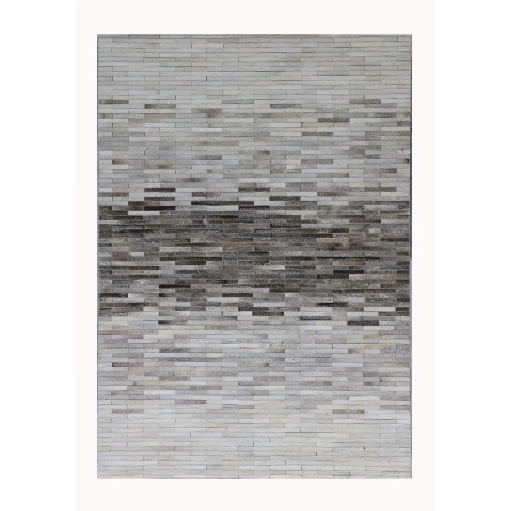 Pasargad Home Galaxy Hand-Loomed Silver Cowhide Area Rug- 5' 0" X 8' 0"