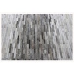 Pasargad Home Galaxy Hand-Loomed Silver Cowhide Area Rug- 5' 0" X 8' 0"