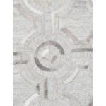 Pasargad Home Geometric Ivory Cowhide Rug- 6' 0" X 9' 0" PTX-3137 6x9