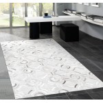 Pasargad Home Geometric Ivory Cowhide Rug- 6' 0" X 9' 0" PTX-3137 6x9