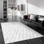 Pasargad Home Geometric Ivory Cowhide Rug- 6' 0" X 9' 0" PTX-3284 6x9