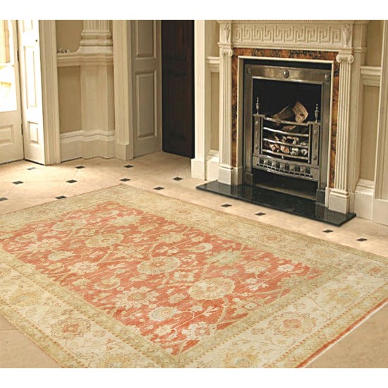 Pasargad Home Sultanabad Hand-Knotted Lamb's Wool Area Rug- 8' 11" X 12' 4"