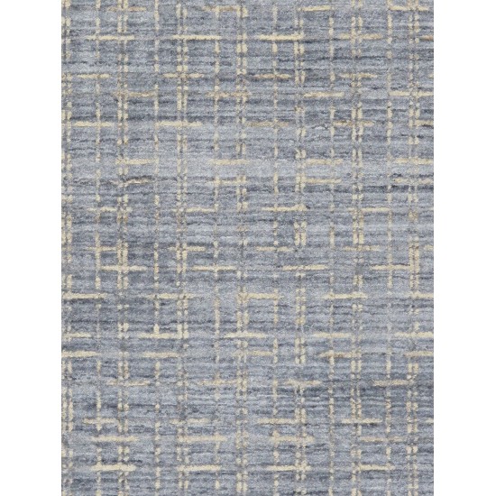 Pasargad Home Slate Collection Hand-Loomed Silk & Wool Rug- 6' 0" X 9' 0"