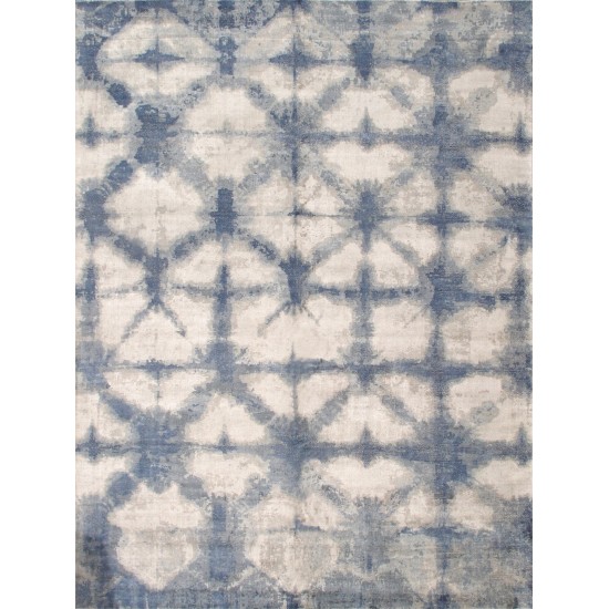 Pasargad Home Shibori Collection Hand-Loomed Silk & Wool Area Rug- 6' 0" X 9' 0"