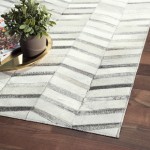 Pasargad Home Hand-Loomed Cowhide Silver Area Rug- 8' 9" X 11' 9"