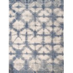 Area Rug Shibori Hand-Loomed Bamboo Silk, Wool Silver 8' 0" X 10' 0"