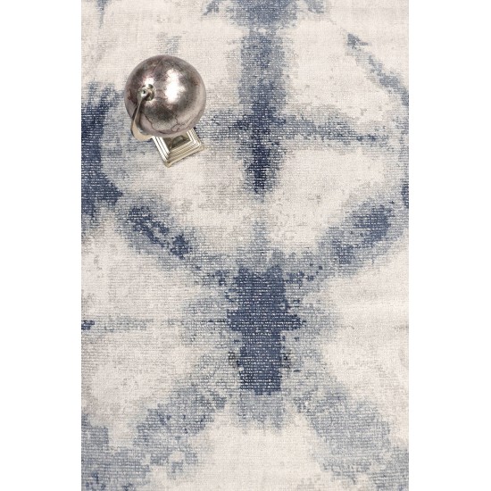 Area Rug Shibori Hand-Loomed Bamboo Silk, Wool Silver 8' 0" X 10' 0"