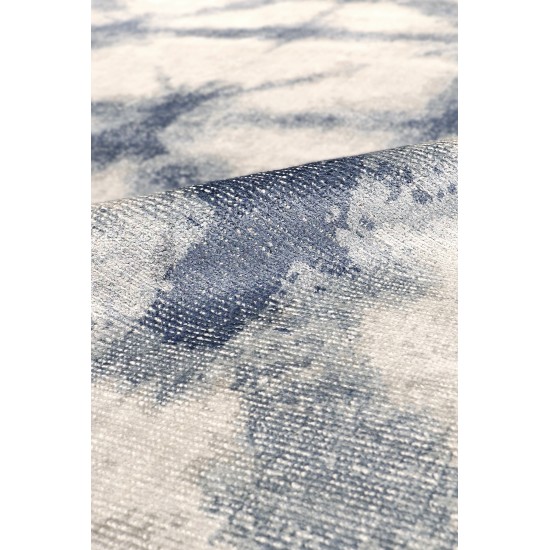 Area Rug Shibori Hand-Loomed Bamboo Silk, Wool Silver 8' 0" X 10' 0"