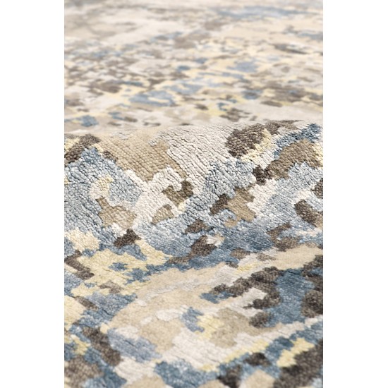 Pasargad Home Modern Hand-Knotted Silk and Wool Area Rug- 9' 0" X 11'11"