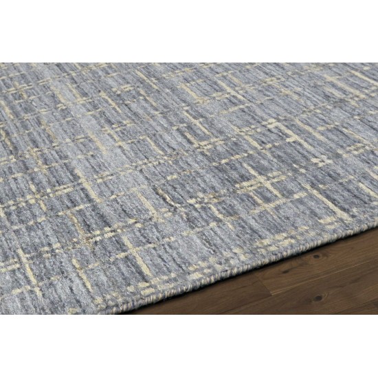Pasargad Home Slate Collection Hand-Loomed Silk & Wool Rug- 8' 0" X 10' 0"