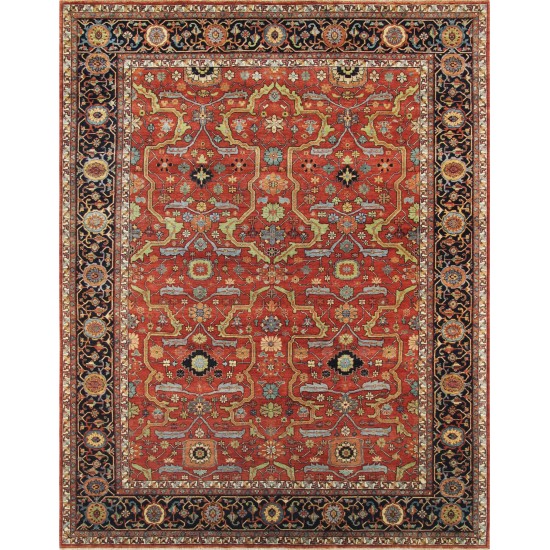 Pasargad Home Ferehan Collection Hand-Knotted Lambs Wool Area Rug- 5' 0" X 7' 3"