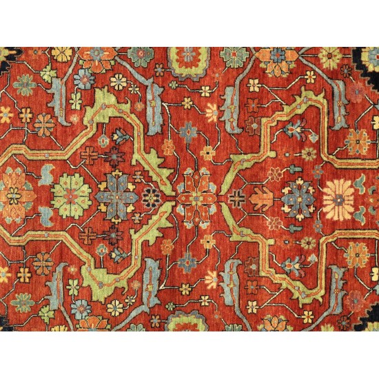 Pasargad Home Ferehan Collection Hand-Knotted Lambs Wool Area Rug- 5' 0" X 7' 3"