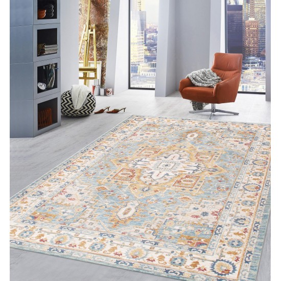 Area Rug Heritage Power-Loomed Polyesterpropyle, Polyesterester Blue 9x12