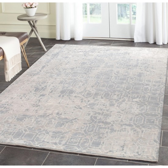 Pasargad Home Beverly Collection Hand-Loomed Grey Silk Rug-10' 0" X 14' 0"