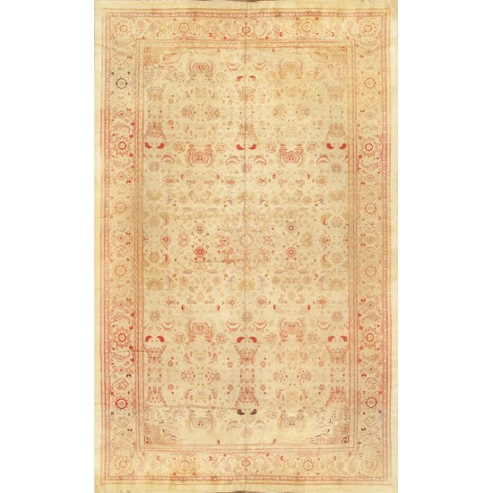 Pasargad Home Antique Amritsar Beige Lamb's Wool Area Rug-12' 0" X 19' 7"