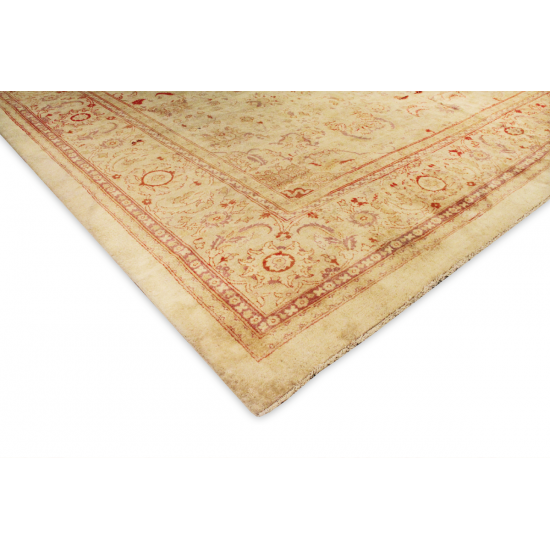 Pasargad Home Antique Amritsar Beige Lamb's Wool Area Rug-12' 0" X 19' 7"