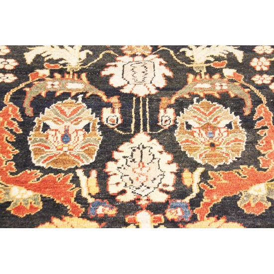 Pasargad Home Antique Sultanabad Navy Lamb's Wool Area Rug-12' 0" X 19' 0"