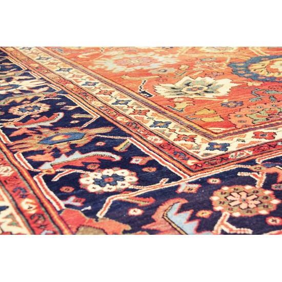 Pasargad Home Antique Sultanabad Rust Lamb's Wool Area Rug-12' 8" X 23'11"