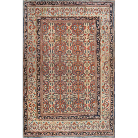 Pasargad Home Antique Dorokhsh Beige Lamb's Wool Area Rug-12' 6" X 18' 3"