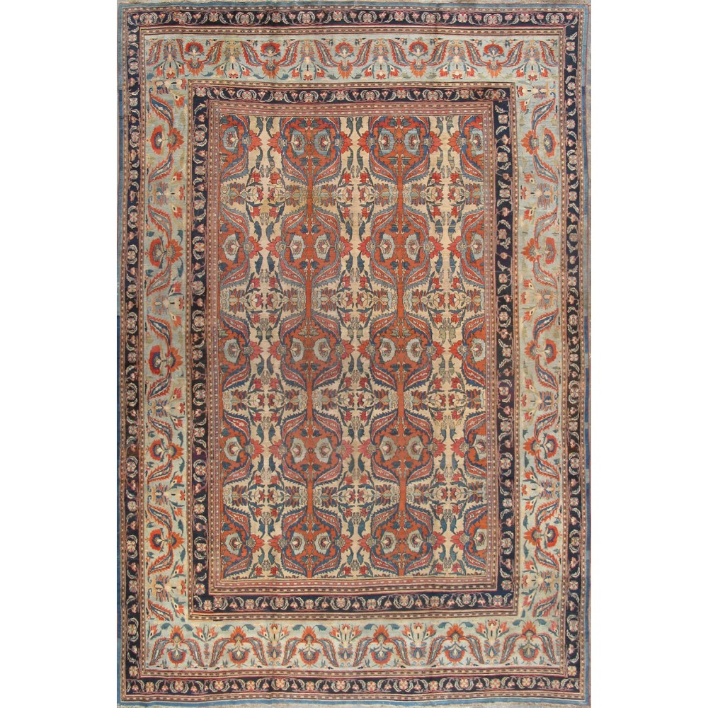 Pasargad Home Antique Dorokhsh Beige Lamb's Wool Area Rug-12' 6" X 18' 3"