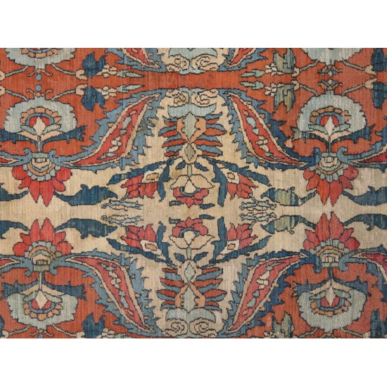 Pasargad Home Antique Dorokhsh Beige Lamb's Wool Area Rug-12' 6" X 18' 3"