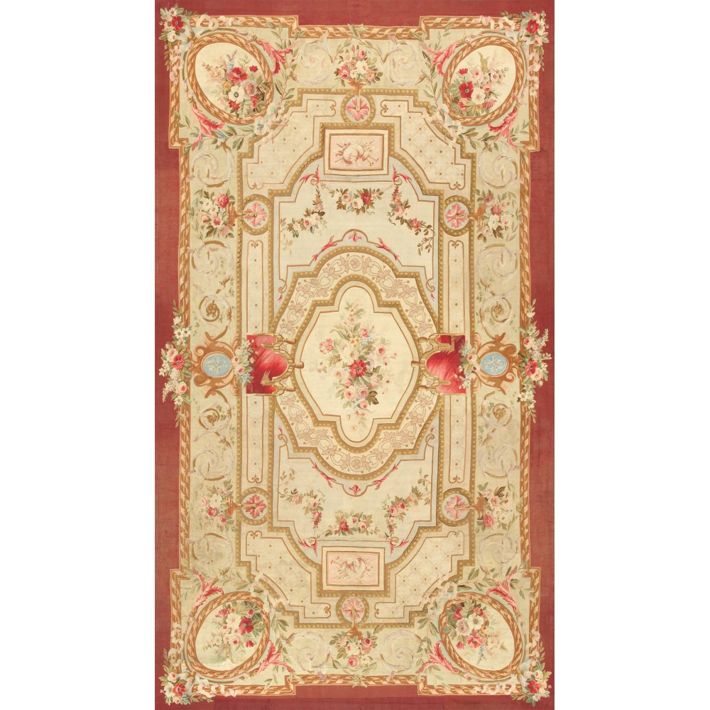 Pasargad Home Antique Abusson L. Green Lamb's Wool Area Rug-14' 0" X 25' 0" Pasargad Home Antique Abusson L. Green Lamb's Wool Area Rug-14' 0" X 25' 0"